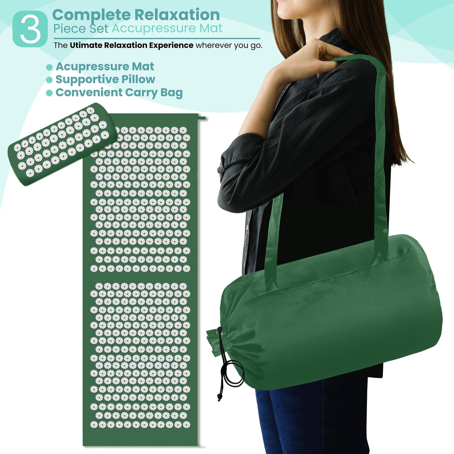 Sivan Health & Fitness Acupressure Mat & Pillow Set – Stress & Pain Relief