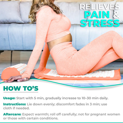 Sivan Health Acupressure Mat & Pillow Set – Stress Relief, Back & Neck Pain