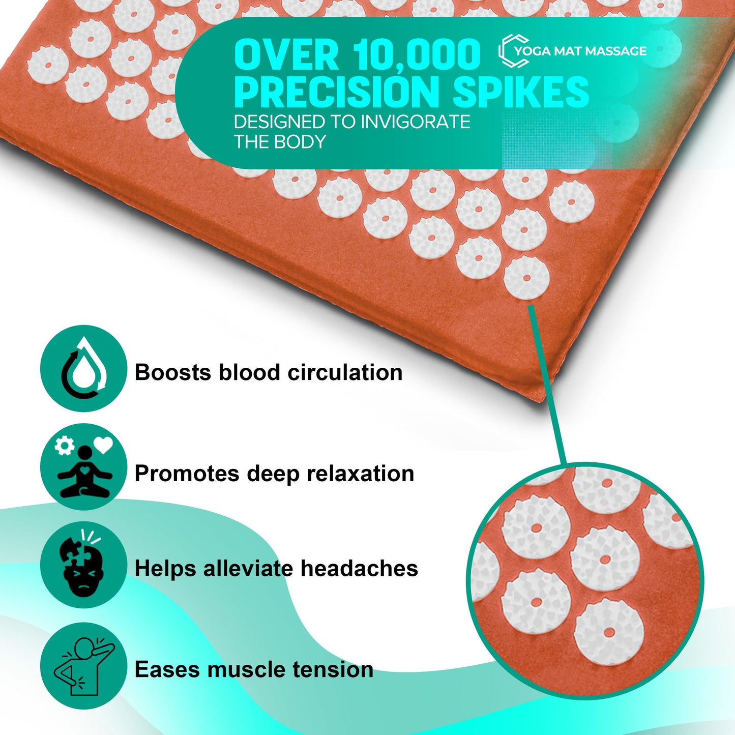 Sivan Acupressure Mat & Pillow Set – Grounding Mat for Stress Relief, Back & Neck Pain