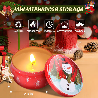 Christmas Scented Candles Gift Set for Women – 6-Pack Soy Aromatherapy Candles