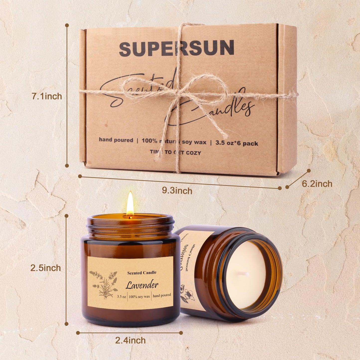 Six Pack Soy Wax Candles Gift Set – Aromatherapy Scented Jars for Home
