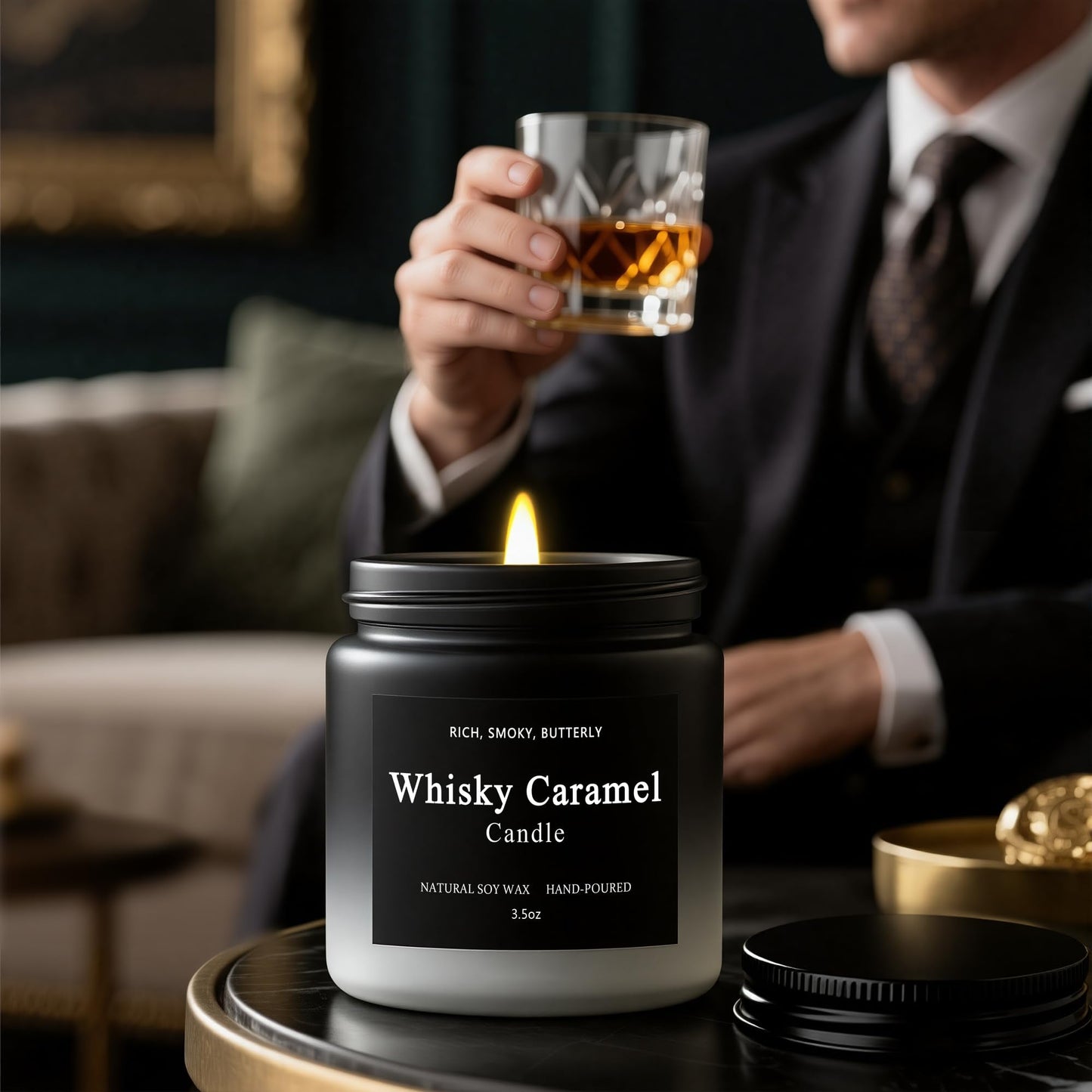 6 Pack Men Candles – Soy Wax, 200-Hour Long Lasting Gift Set