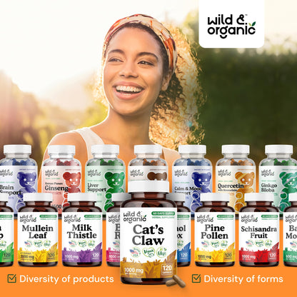 Wild & Organic Cat's Claw Capsules 1000 mg – 60 Day Immune Support
