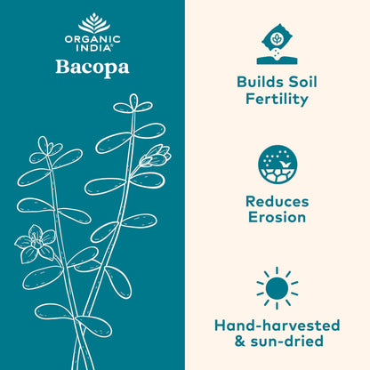 Organic India Bacopa Monnieri – Brain, Memory & Focus | 60 Vegan Capsules