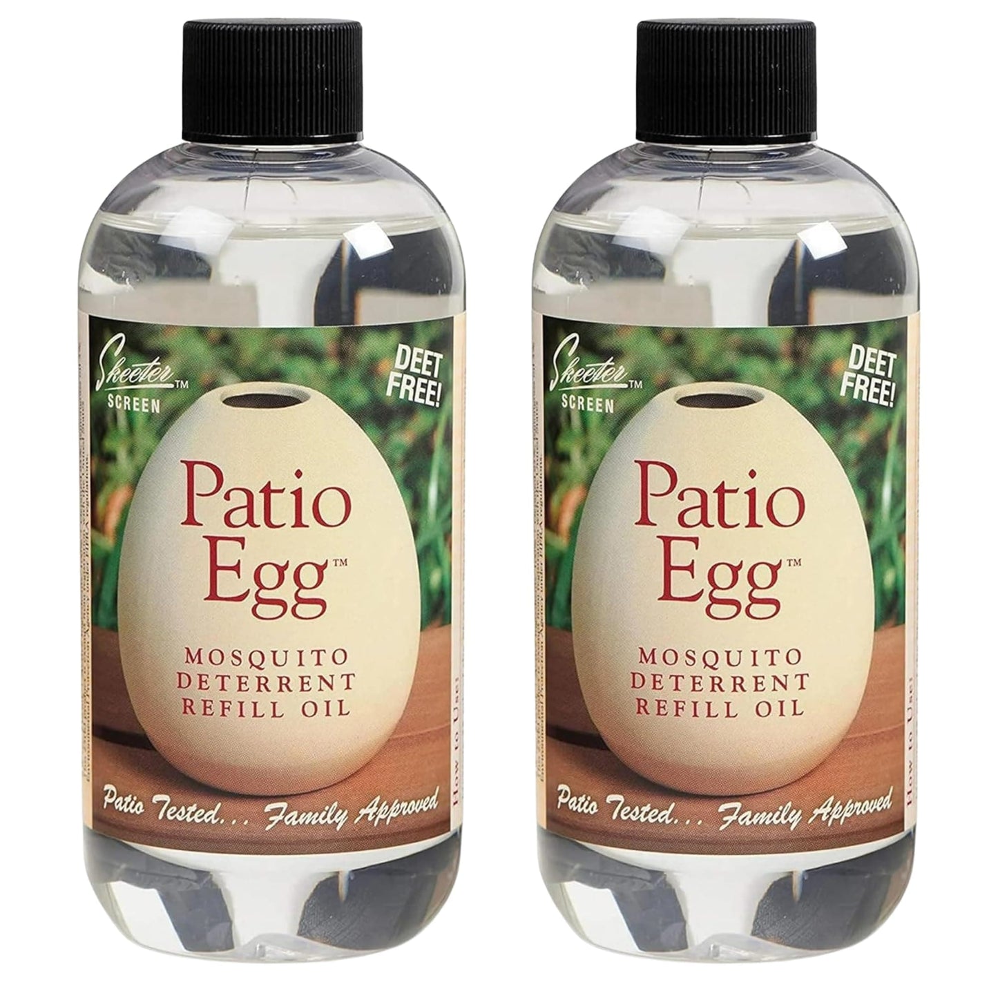 Skeeter Screen Patio Egg Refill Oil 8 oz (2-pack) – DEET-Free Mosquito Deterrent