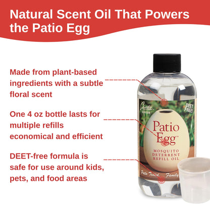Skeeter Screen Patio Egg Diffuser 2-Pack – Flame-Free Outdoor Essential Oil Set (3-Month Supply)