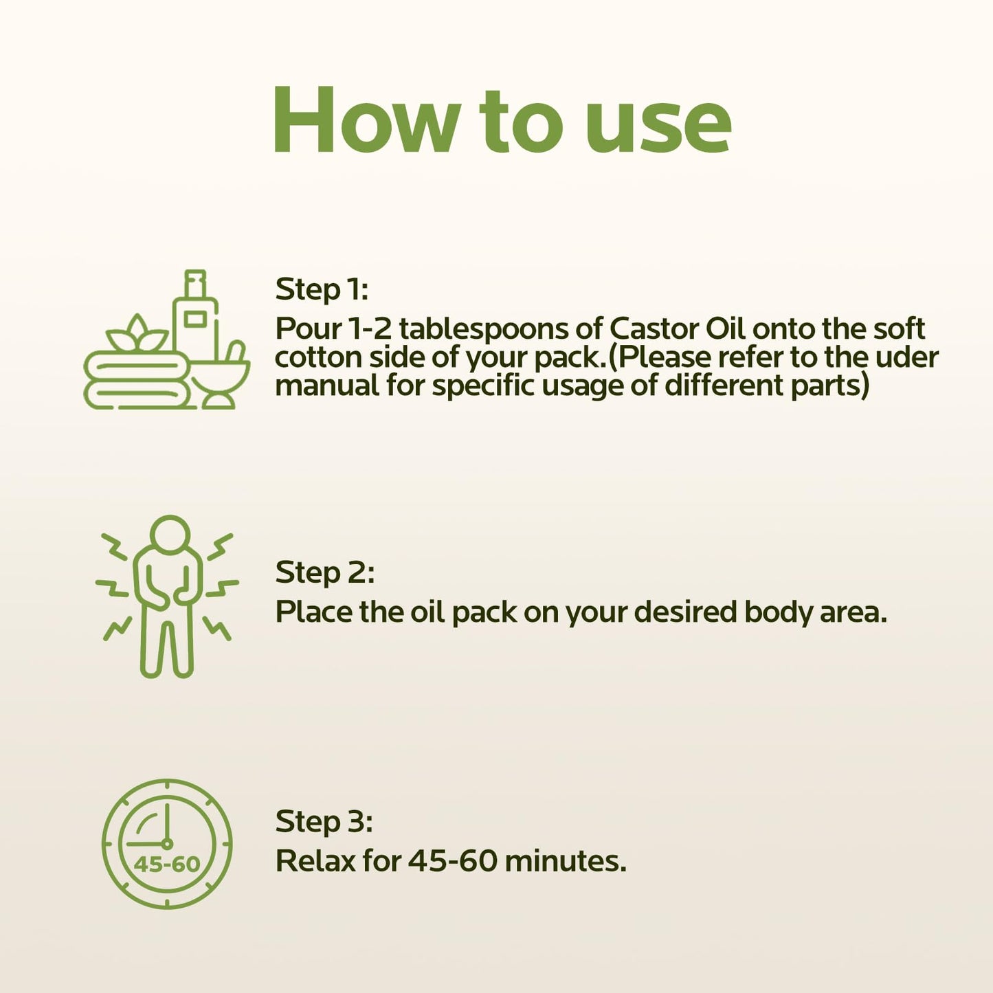 40 Pcs Castor Oil Pack Wrap – Organic Cold-Pressed Castor Oil, 8oz + Patches