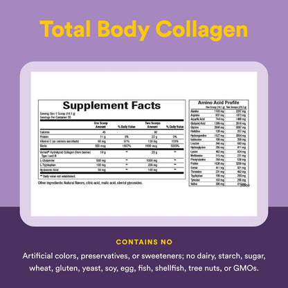 Natural Factors Total Body Collagen – Bioactive Collagen for Hair, Skin & Nails | 500 g