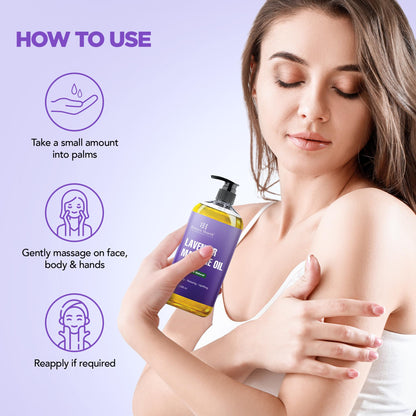 Lavender Massage Oil with Pure Lavender – Botanic Hearth (8 oz) Unscented, Quick Absorption