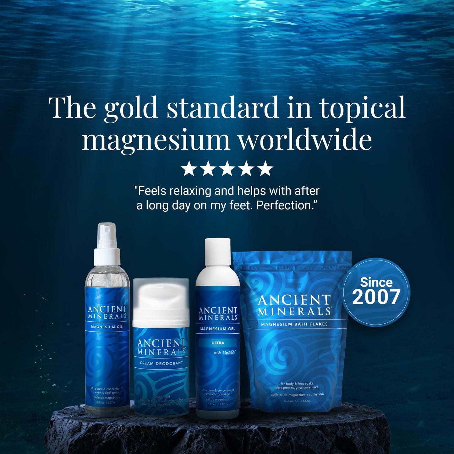 Ancient Minerals Ultra Magnesium Oil Spray with MSM – Zechstein Magnesium Chloride + OptiMSM (4 oz)