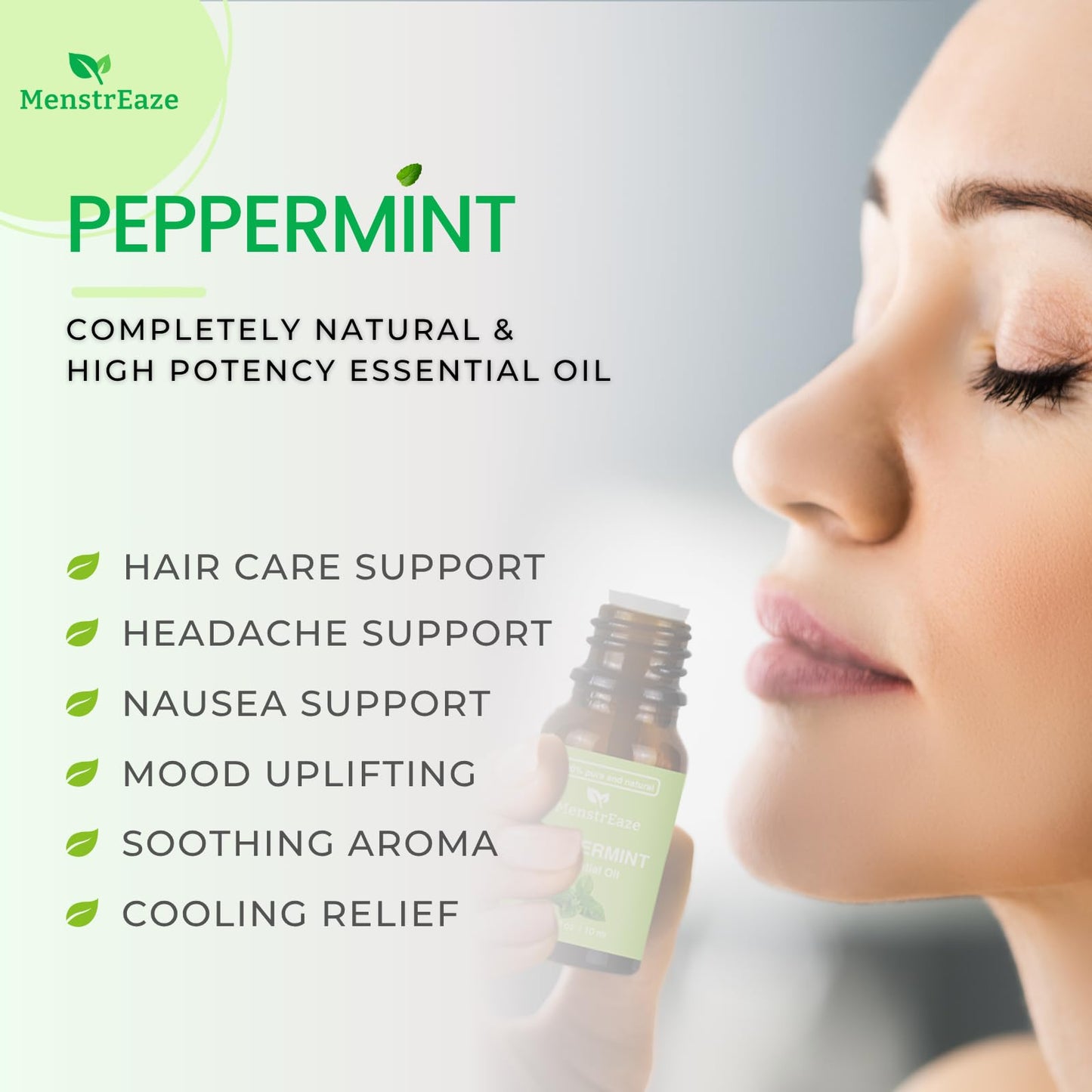 Skin Safe Peppermint Essential Oil – 100% Pure, High Potency (10ml) for Migraine Relief
