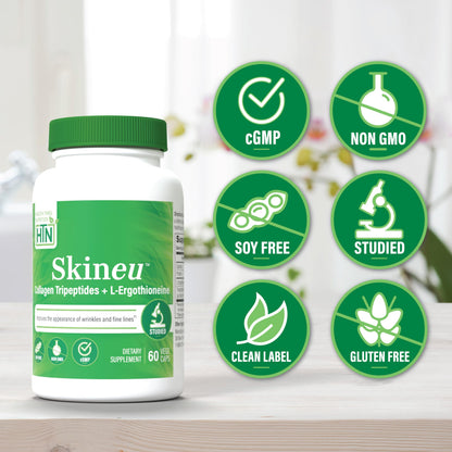 Skineu Collagen Tripeptide + L-Ergothioneine | Morikol Marine Collagen | Advanced Anti-Aging