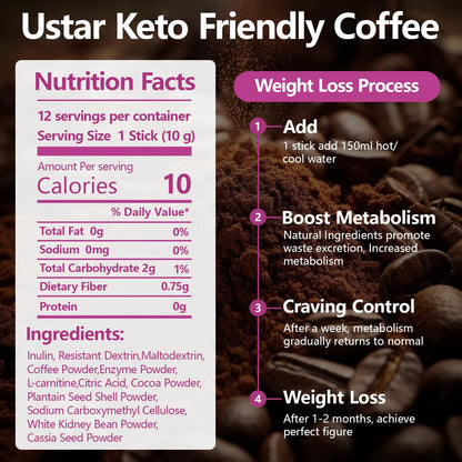 Skinny Coffee Green Bean Extract Powder | USTAR Slim Coffee, 12 Natural Blends, 120g