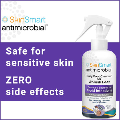SkinSmart Daily Foot Cleanser – 8 oz Spray for At-Risk Feet | Doctor-Recommended