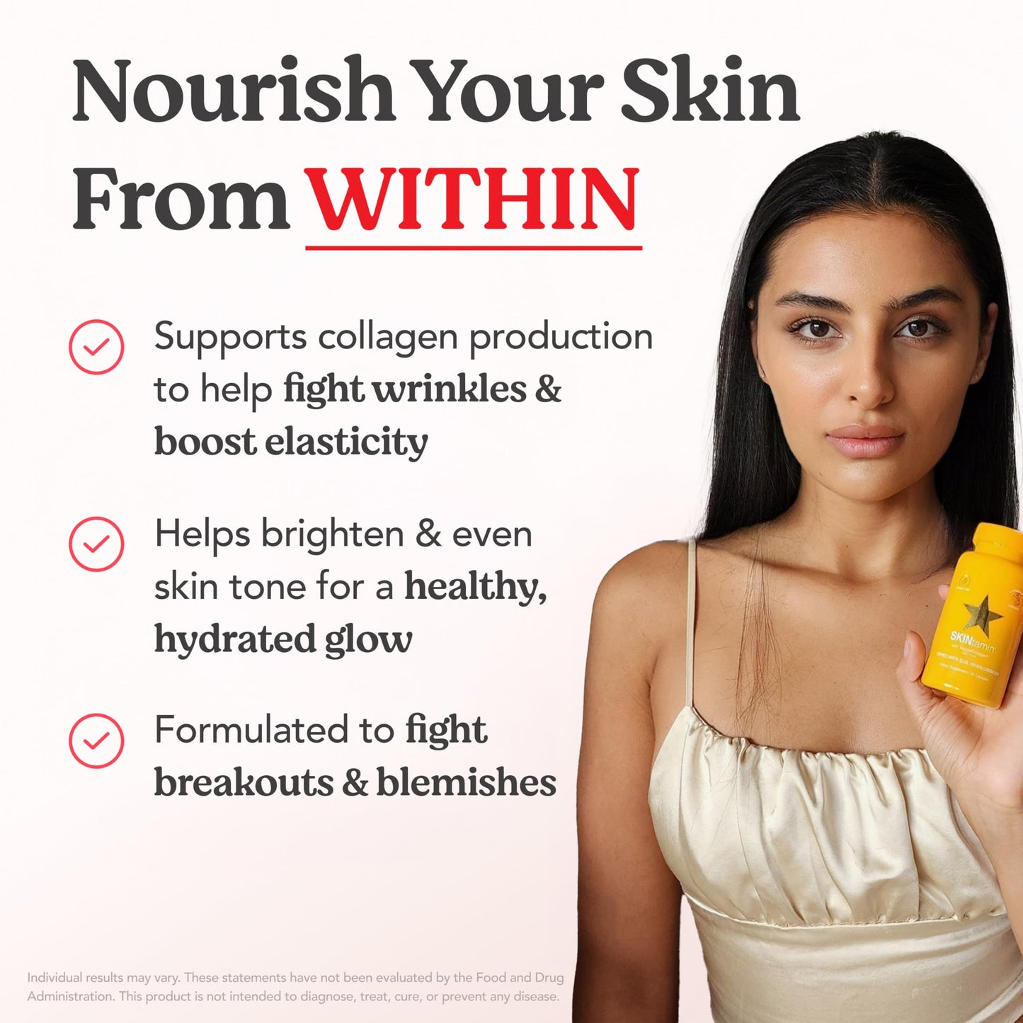 SKINtamin Vegetarian Collagen Pills | Skin Firmness, Wrinkles & Blemish Reduction