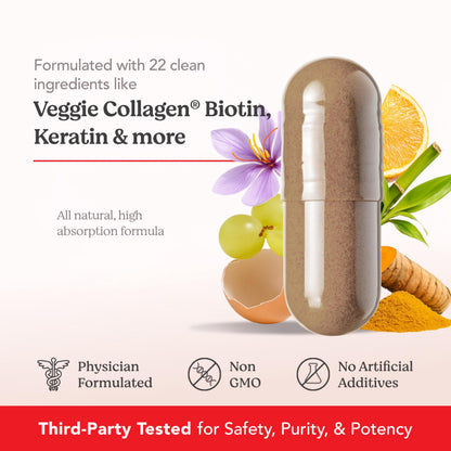 SKINtamin Vegetarian Collagen Pills | Skin Firmness, Wrinkles & Blemish Reduction