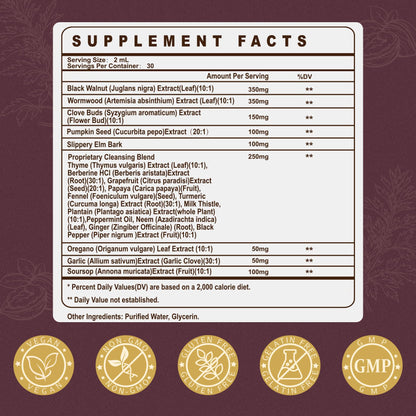 SKLIA 20-in-1 Liposomal Wormwood Cleanse Drops – Rapid Gut Cleanse & Digestive Support (2P)