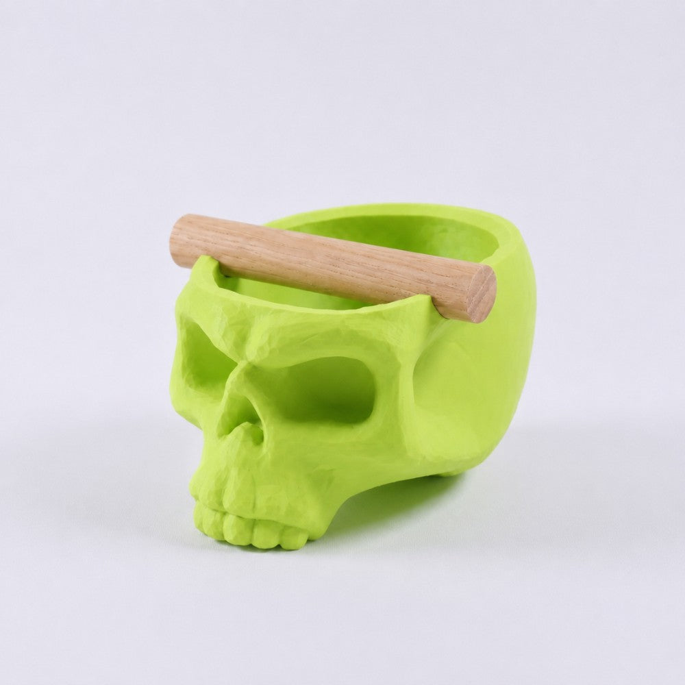 Gothic Skull Espresso Knock Box with Oak Bar KNOCDIC®