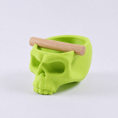 Gothic Skull Espresso Knock Box with Oak Bar KNOCDIC®