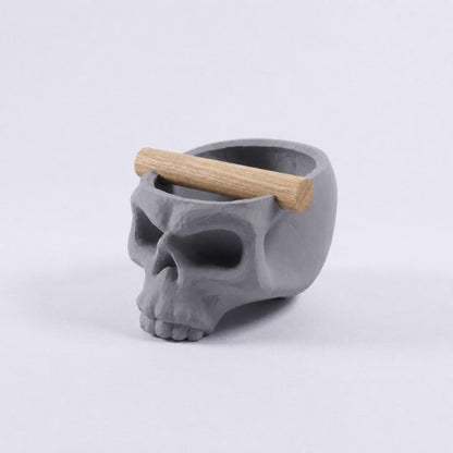 Gothic Skull Espresso Knock Box with Oak Bar KNOCDIC®