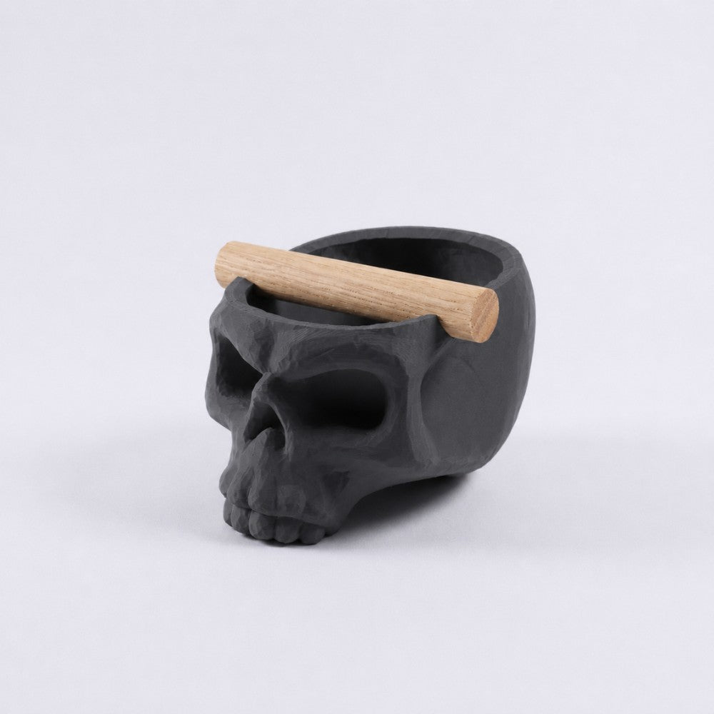 Gothic Skull Espresso Knock Box with Oak Bar KNOCDIC®