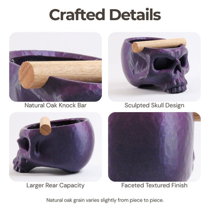 Gothic Skull Espresso Knock Box with Oak Bar KNOCDIC®