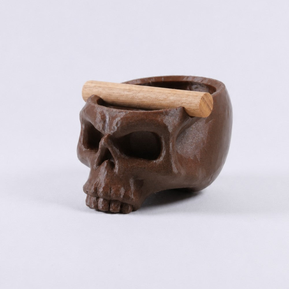 Gothic Skull Espresso Knock Box with Oak Bar KNOCDIC®
