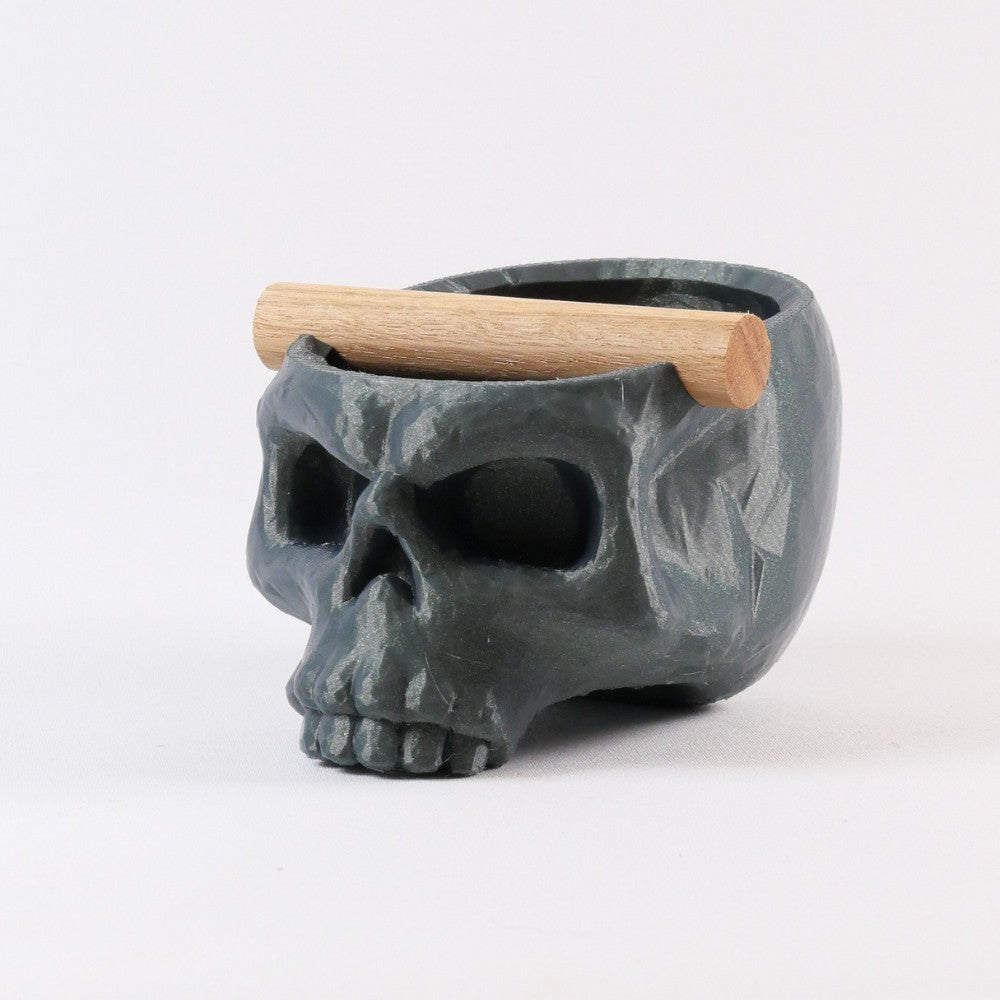 Gothic Skull Espresso Knock Box with Oak Bar KNOCDIC®