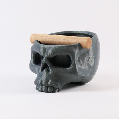 Gothic Skull Espresso Knock Box with Oak Bar KNOCDIC®