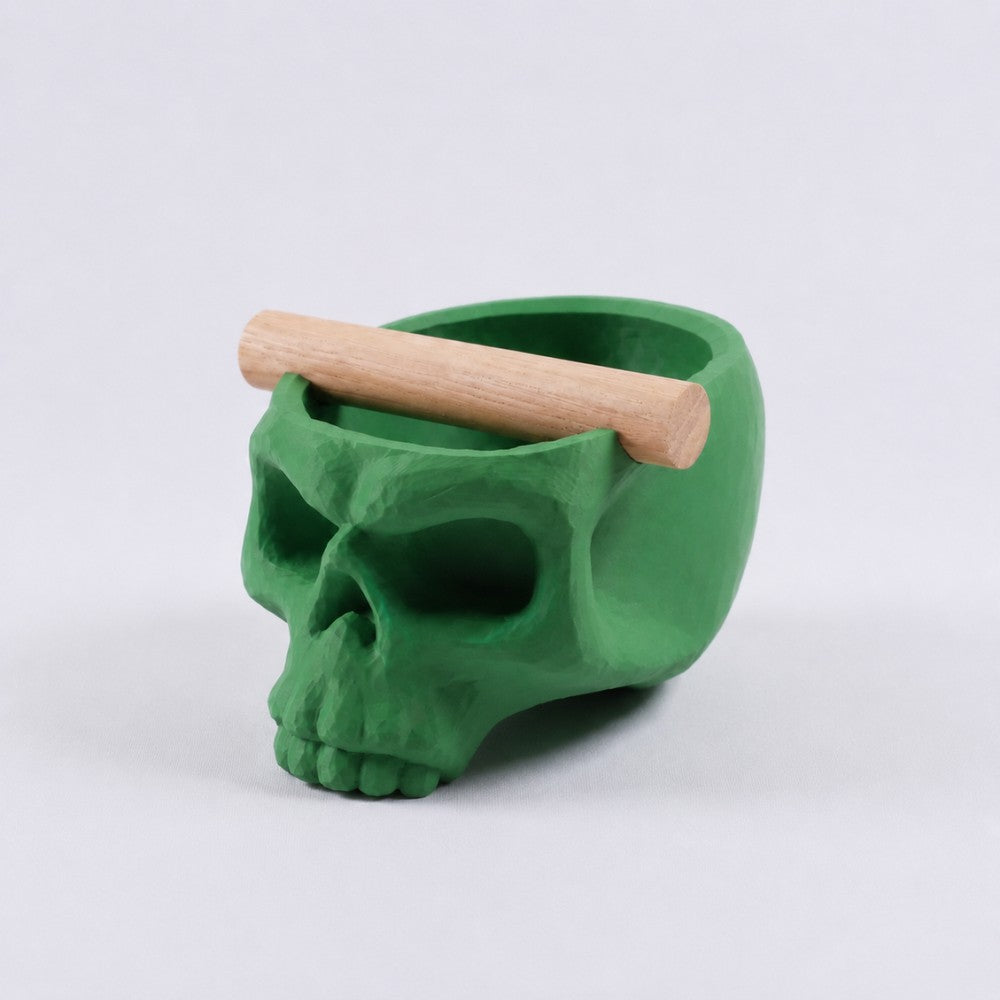 Gothic Skull Espresso Knock Box with Oak Bar KNOCDIC®