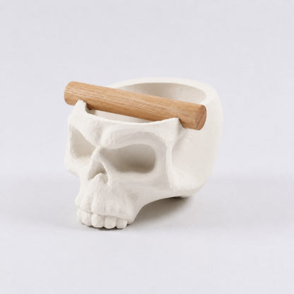 Gothic Skull Espresso Knock Box with Oak Bar KNOCDIC®