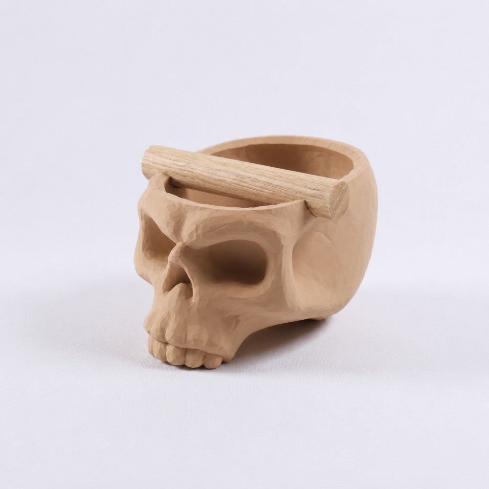 Gothic Skull Espresso Knock Box with Oak Bar KNOCDIC®