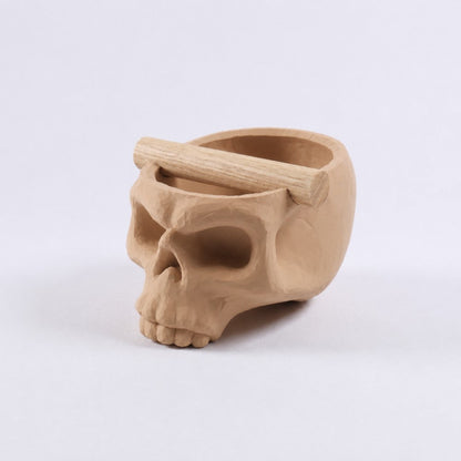 Gothic Skull Espresso Knock Box with Oak Bar KNOCDIC®