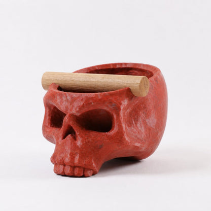 Gothic Skull Espresso Knock Box with Oak Bar KNOCDIC®