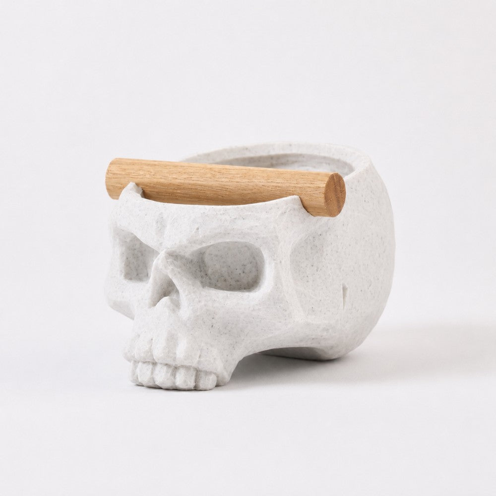 Gothic Skull Espresso Knock Box with Oak Bar KNOCDIC®