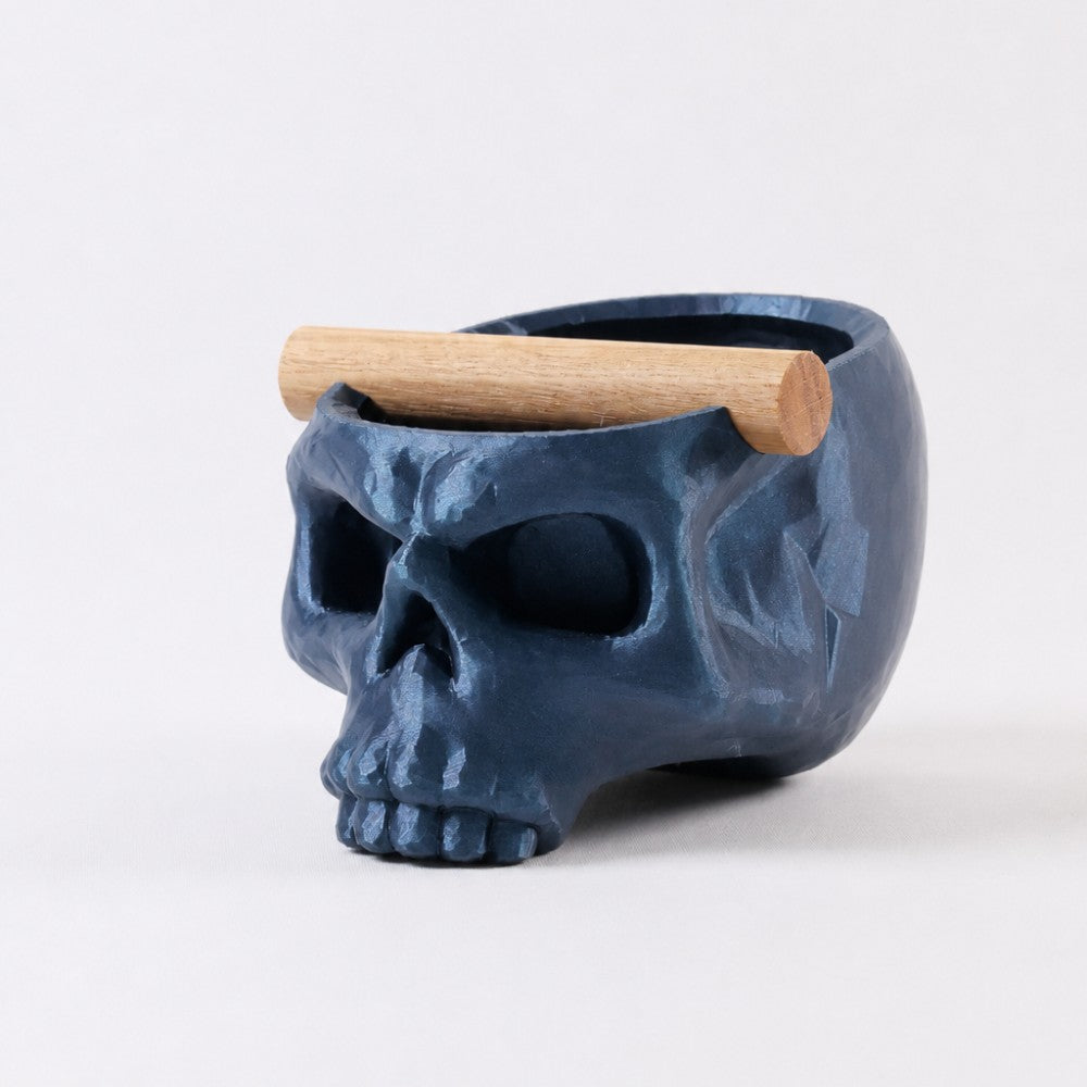 Gothic Skull Espresso Knock Box with Oak Bar KNOCDIC®