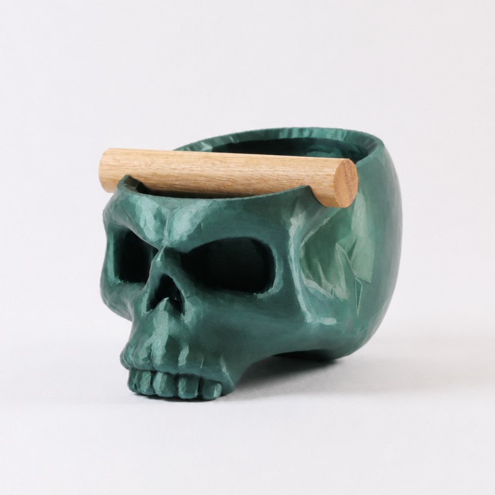Gothic Skull Espresso Knock Box with Oak Bar KNOCDIC®