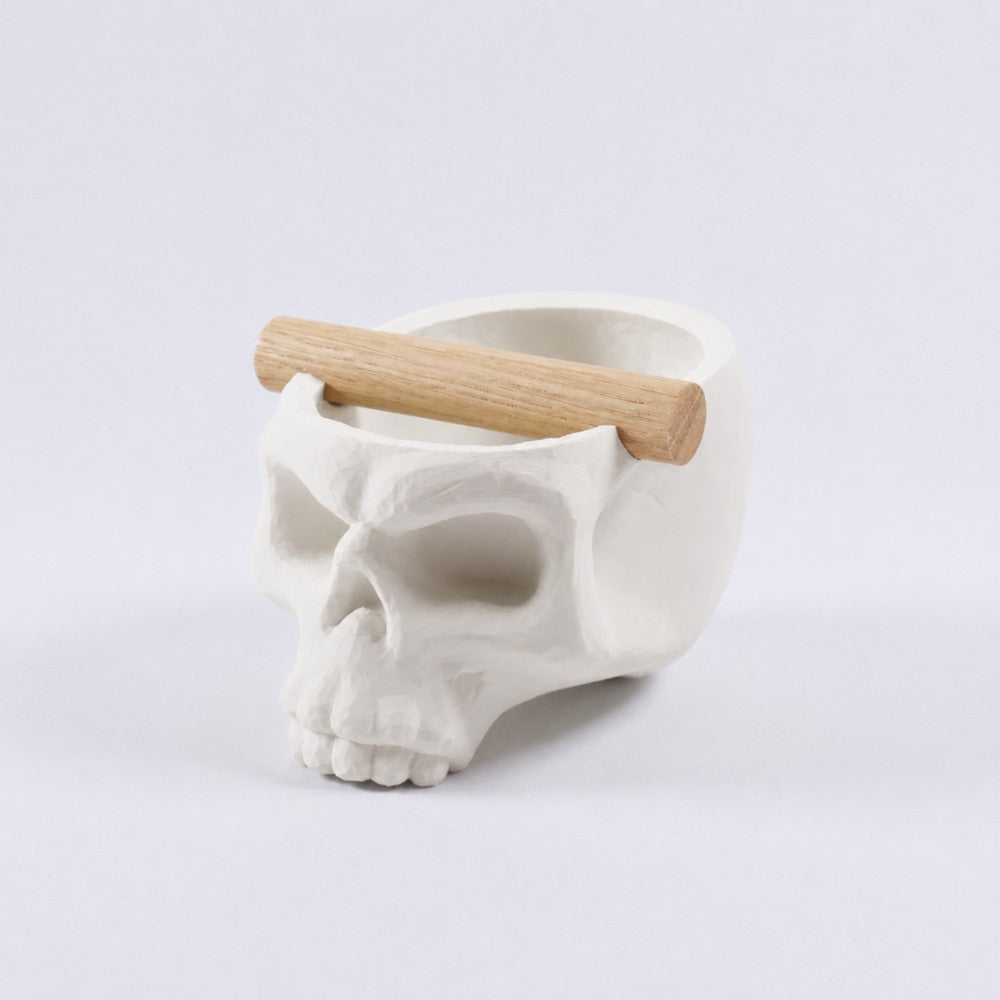 Gothic Skull Espresso Knock Box with Oak Bar KNOCDIC®