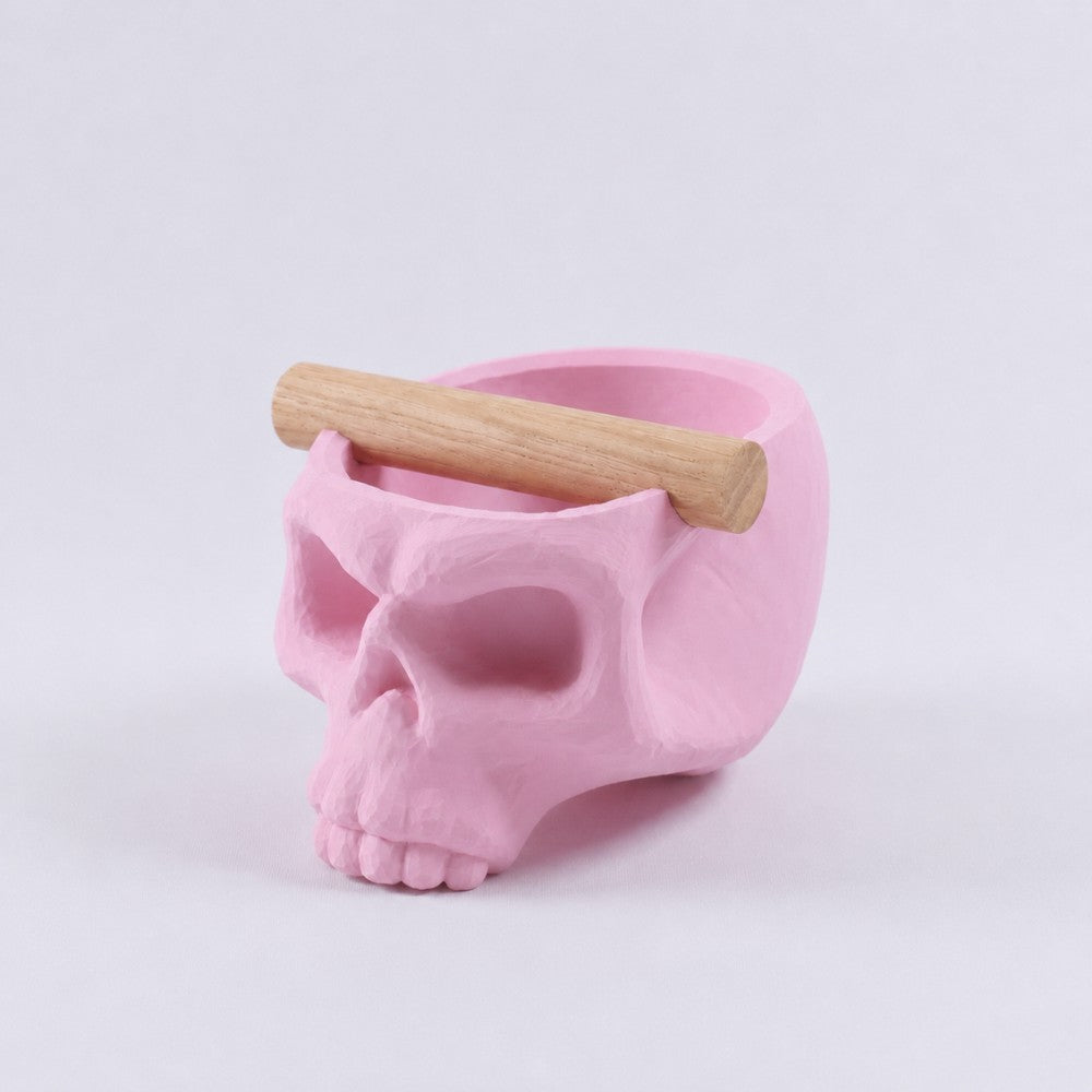 Gothic Skull Espresso Knock Box with Oak Bar KNOCDIC®