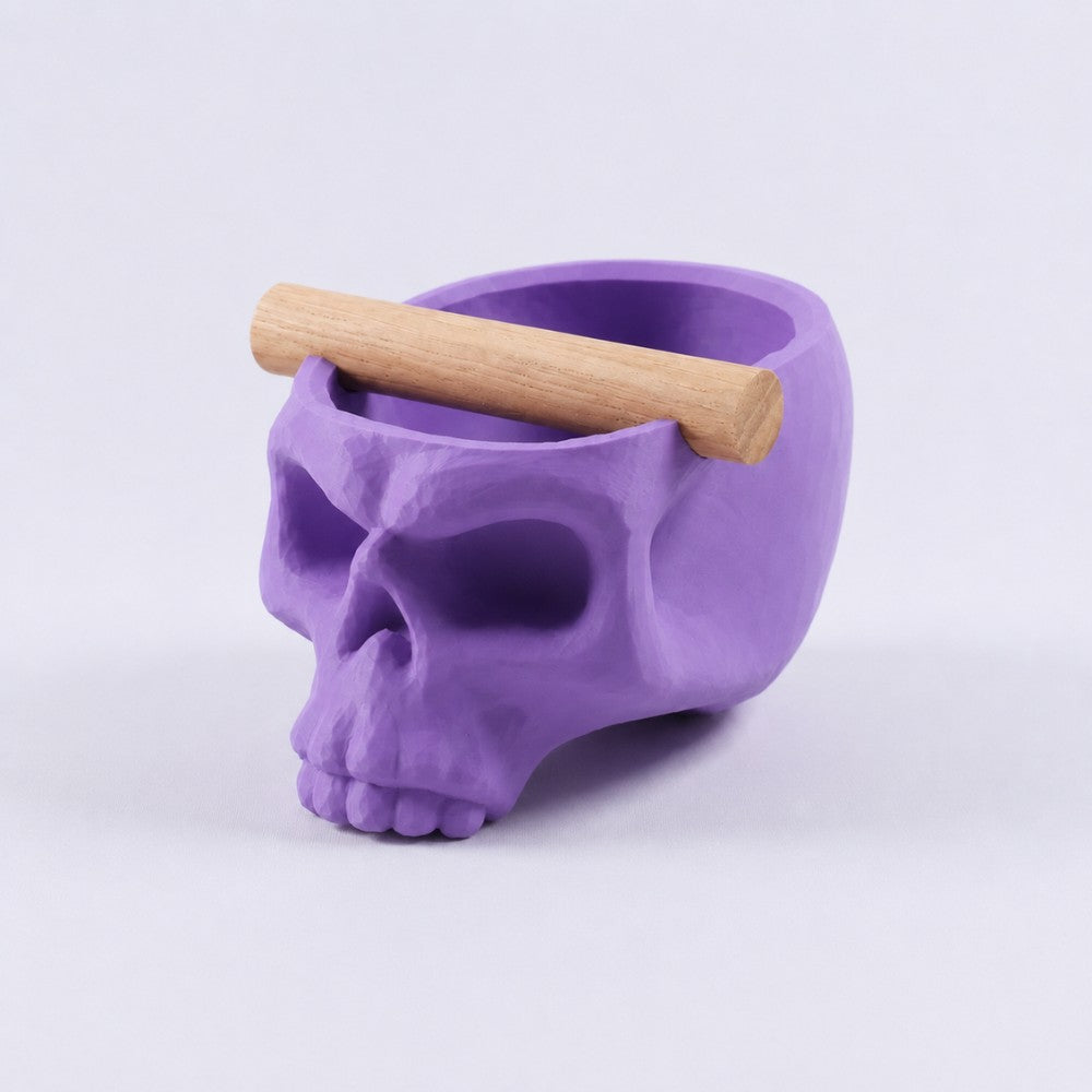 Gothic Skull Espresso Knock Box with Oak Bar KNOCDIC®