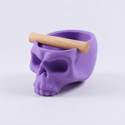 Gothic Skull Espresso Knock Box with Oak Bar KNOCDIC®