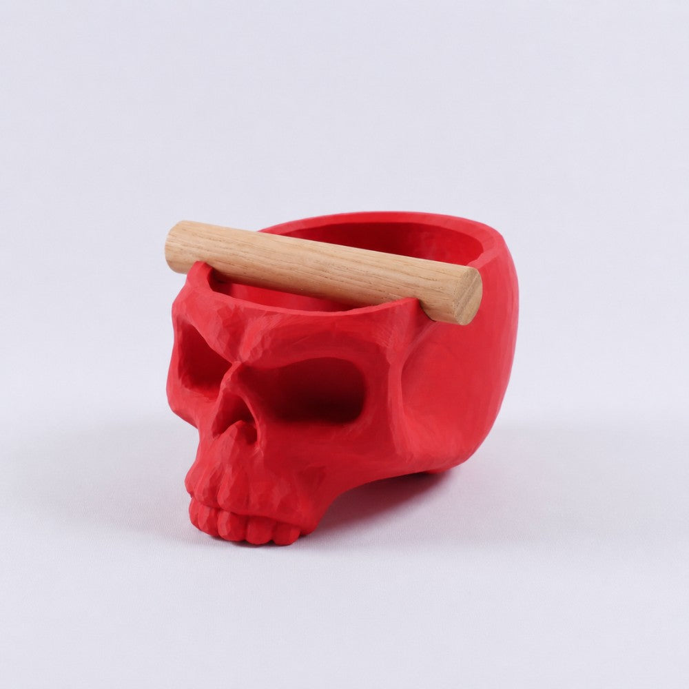 Gothic Skull Espresso Knock Box with Oak Bar KNOCDIC®