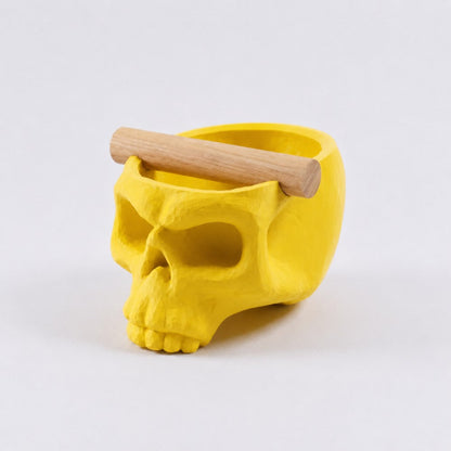 Gothic Skull Espresso Knock Box with Oak Bar KNOCDIC®