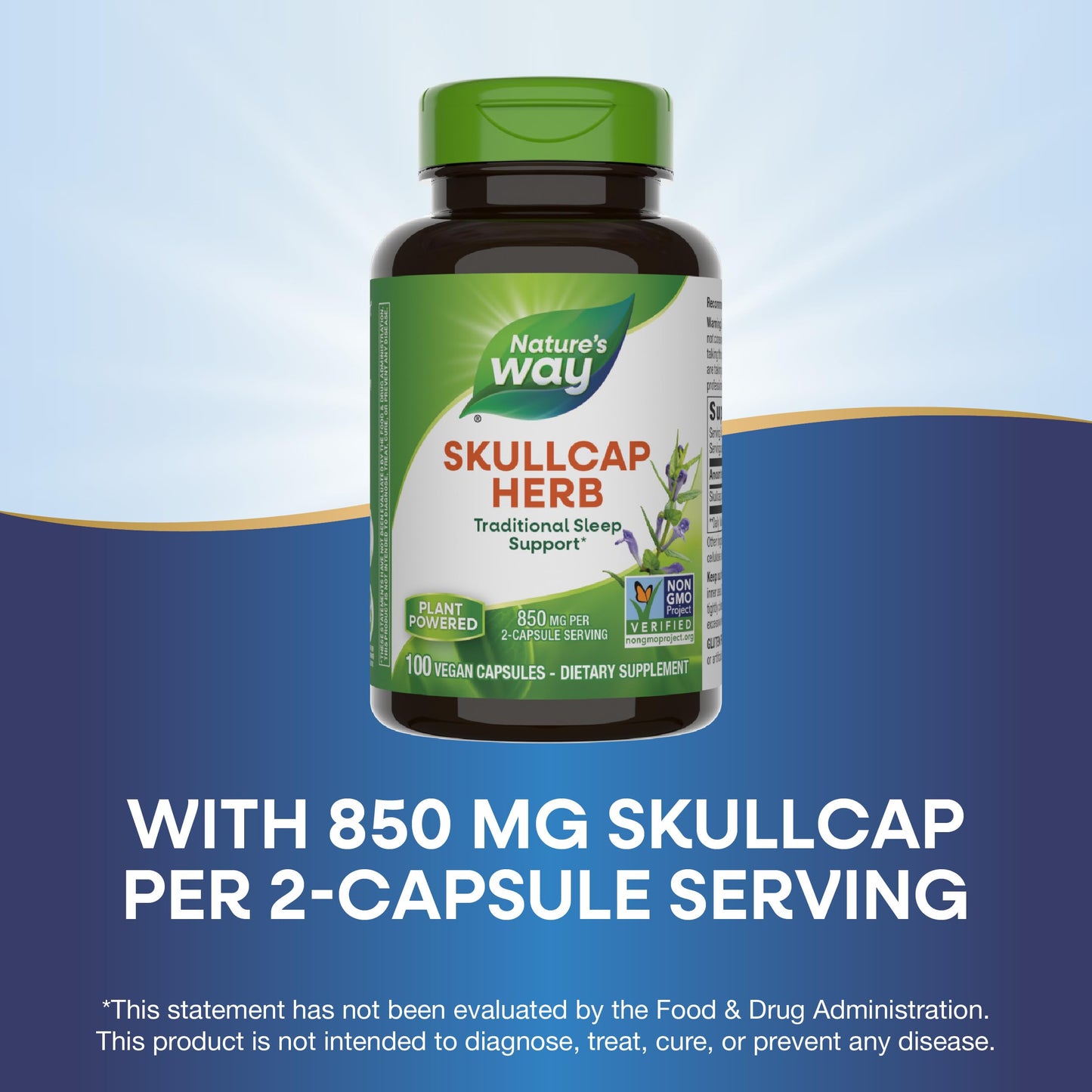 Nature's Way Skullcap Herb Sleep Support - Non-GMO, Gluten Free, Vegan