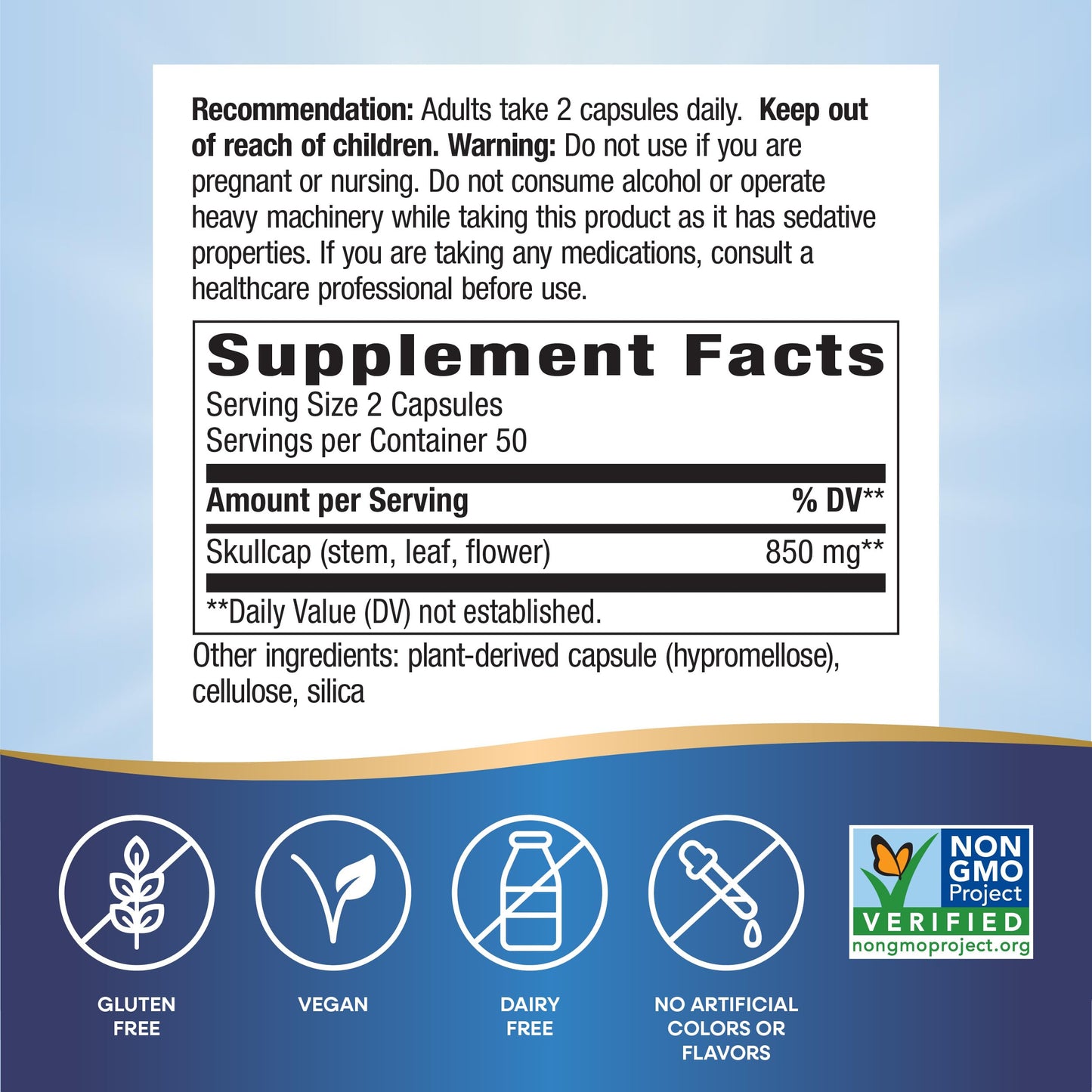 Nature's Way Skullcap Herb Sleep Support - Non-GMO, Gluten Free, Vegan