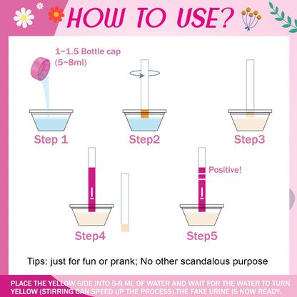 Skylety 3-Piece Prank Pregnancy Test Kit - Fake Positive Strips & Urine Cups