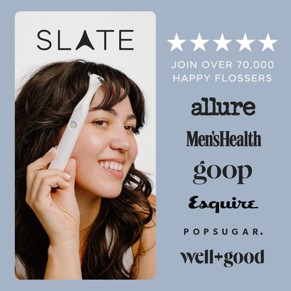 Slate Flosser Refills – Reusable Woven Floss, PFAS-Free, Non-Toxic | 20-Pk Gray Thin Floss Heads