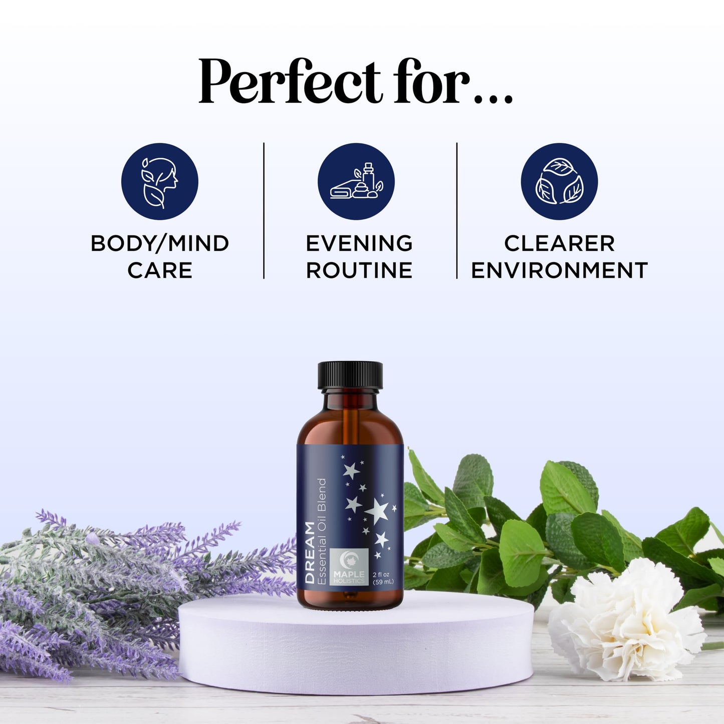 Sleep Essential Oil Blend for Diffuser – Dream Essential Oils with Lavender, Chamomile, Clary Sage & Ylang-Ylang (2 oz)