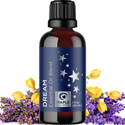 Sleep Essential Oil Blend for Diffuser | Dream Essential Oils – Clary Sage, Ylang-Ylang, Roman Chamomile & Lavender (1 Fl Oz)