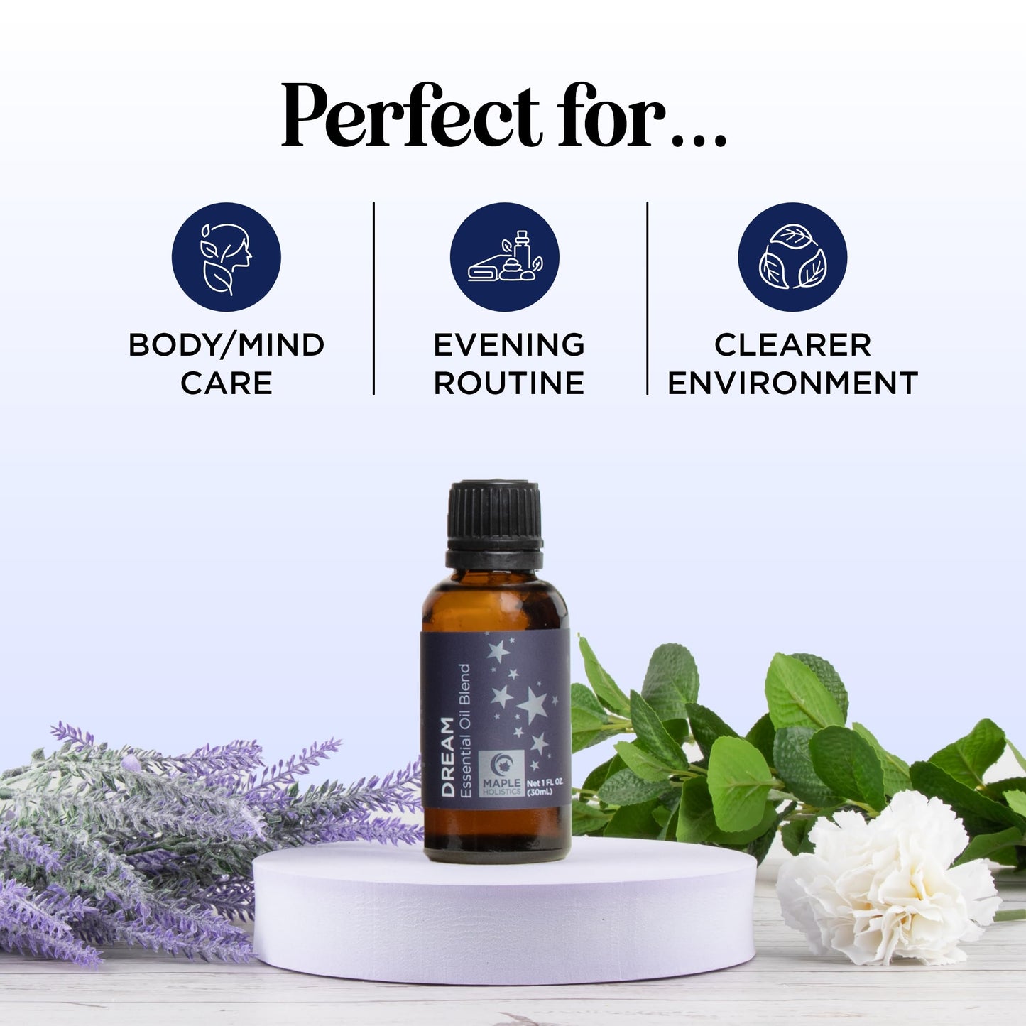 Sleep Essential Oil Blend for Diffuser | Dream Essential Oils – Clary Sage, Ylang-Ylang, Roman Chamomile & Lavender (1 Fl Oz)